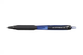 Uni-ball JetStream 101 Boligrafo de Tinta - Punta Bola 0.7mm - Trazo 0.35mm aprox. - Tinta de Secado Instantaneo - Grip de Goma - Color Azul · Pack de 12 uds.