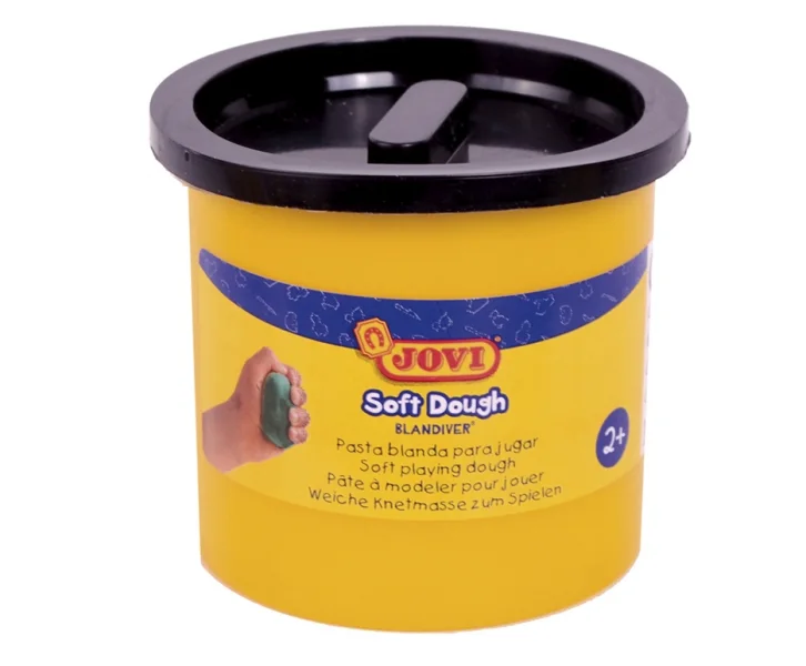 Jovi Soft Dough Blandiver Pack con 5 Botes de Pasta de Modelar 110gr - Blanda y Flexible - Facil de Amasar y Moldear - Ideal para Iniciacion al Modelaje - Color Negro