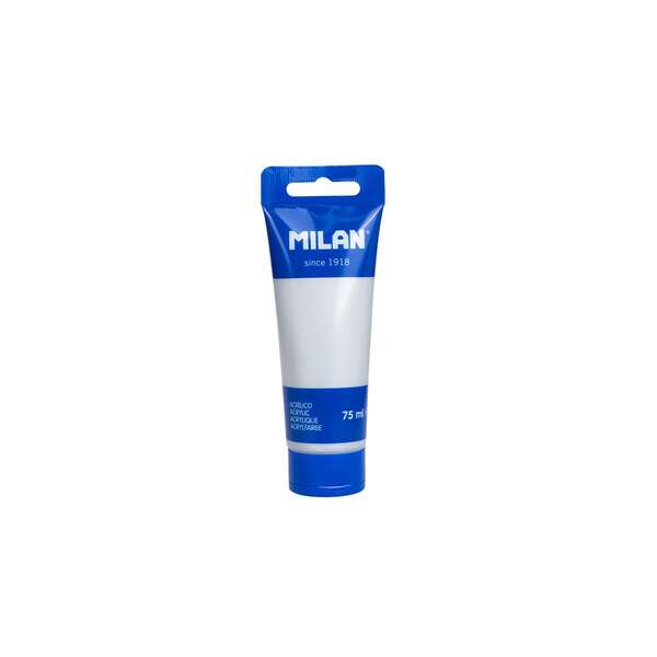 Milan Tubo de Pintura Acrilica 75ml - Pigmentos de Alta Calidad - Mezclable - Color Plata · Pack de 6 uds.