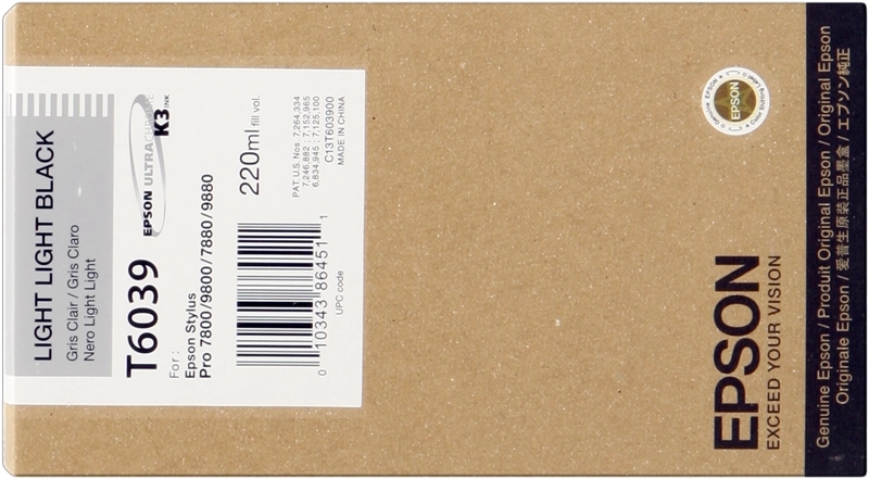 Epson T6039 Negro Light Light Cartucho de Tinta Original - C13T603900
