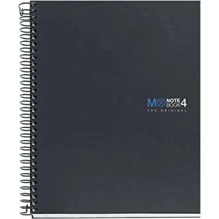 Miquel Rius Notebook4 Cuaderno de Espiral Formato A5 - 160 Hojas Lisas Microperforadas con 2 Taladros - Cubiertas de Carton Extraduro - Color Gris Oscuro