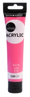 Daler Rowney Simply Pintura Acrilica - Tubo de Plastico - 75ml - Color Rosa Neon