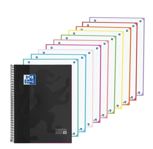 Oxford Cuaderno de Espiral - Formato A4+ - 200 Hojas - Cuadricula 5x5mm - Tapa Extradura - Anti Traspaso de Tinta - Digitalizacion de Textos con App - Color Negro