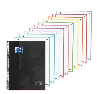 Oxford Cuaderno de Espiral - Formato A4+ - 200 Hojas - Cuadricula 5x5mm - Tapa Extradura - Anti Traspaso de Tinta - Digitalizacion de Textos con App - Color Negro