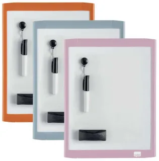 Nobo Mini Pizarra Magnetica con Marco 216x280mm - Mini Rotulador, Borrador e Iman Incluidos - Colores Surtidos y Aleatorios