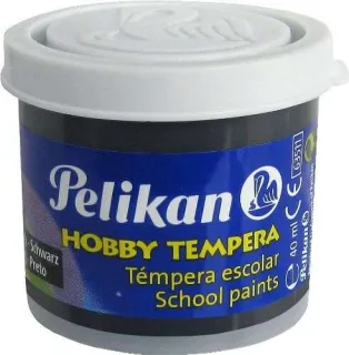 Pelikan Tempera Escolar Frasco 40ml - Facil de Lavar - Ideal para Proyectos Escolares - Color Negro