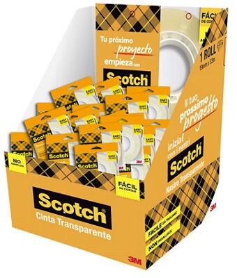 Scotch 508 Cinta Adhesiva 19mm x 33m - Facil de Cortar - Transparente · Pack de 48 uds.