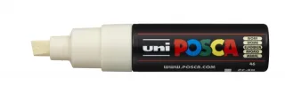 Posca PC-8K Marcador de Pintura - Punta Biselada Acrilica 8mm - Tinta Base al Agua - Resistente a la Luz - No Permanente - Color Marfil · Pack de 6 uds.