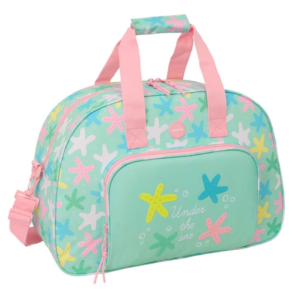 Safta Estrellas Bolsa de Deporte - Bandolera Ajustable - Bolsillo Frontal - Cremallera con Doble Tirador - Tacos en la Base - 48x33x21cm - Color Verde