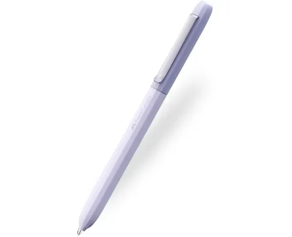 Faber-Castell Avori Boligrafo de Mecanismo Giratorio XB - 92% de Plastico Reciclado - Clip Metalico Solido - Color Lavanda