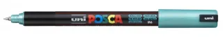Posca PC-1MR Marcador de Pintura - Punta Roller de Fibra 0.7mm - Tinta Pigmentada Base al Agua - Resistente a la Luz - Color Verde Metálico · Pack de 6 uds.