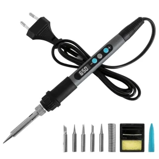 Cecotec PrecissionSoldier 650 Vision Soldador de Precision - 100W - Pantalla Digital - Incluye Accesorios - Temperatura Regulable hasta 650ºC - Color Negro