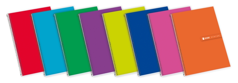 Enri Status Fº Tapa Extradura Cuaderno Espiral 4x4 - Tapa Dura Resistente - Cuaderno con Margen - 100 Hojas de Alta Calidad - Colores Surtidos · Pack de 5 uds.