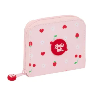 Safta Glowlab Frutitas Monedero con Billetera - Compartimento para Billetes y Tarjetas - Cierre Magnetico en Solapa - Compartimento con Cremallera - 0.10L - 110x20x95mm - Color Rosa
