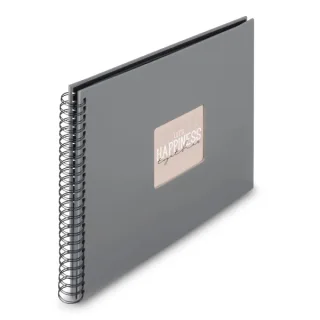 Hama Fine Art Album de Fotos con Espiral - 50 Paginas Negras - Tapa de Papel - 36x32cm - Color Gris