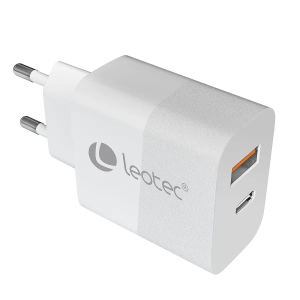 Leotec Cargador Universal 30W GAN - 1USB-C PD + 1USB-A - Color Blanco