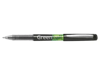 Pilot Boligrafo de Tinta Liquida Greenball - Recargable - Fabricado con Plastico Reciclado - Punta Media 0.7mm - Trazo 0.35mm - Color Negro · Pack de 10 uds.