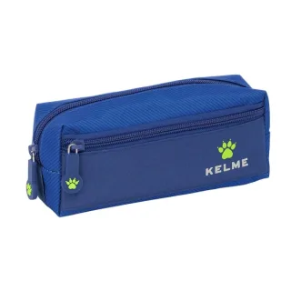 Safta Kelme Blue Portatodo - 3 Compartimentos con Cremalleras - Goma Elastica - 0.98L - 220x60x85mm - Color Azul