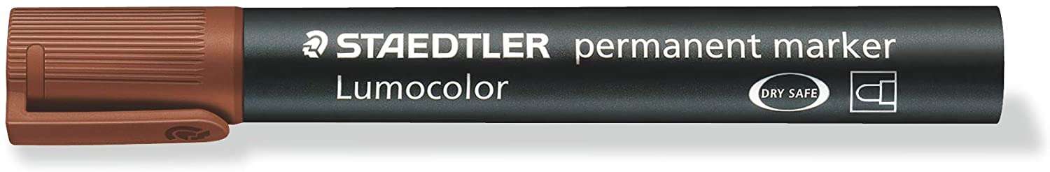 Staedtler Lumocolor 352 Rotulador Permanente - Punta Redonda - Trazo 2mm Aprox - Capuchon con Clip - Secado Rapido - Color Marron · Pack de 10 uds.