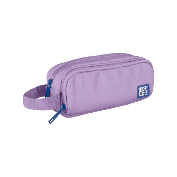 Oxford B-Smart Estuche Portatodo - 3 Compartimentos - Asa Lateral - Fabricado en Material Reciclado - Color Lavanda