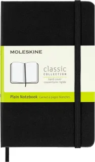 Moleskine Classic Libreta de Tapa Dura - Papel Marfil Liso - 70g/m2 - Apertura 180º - Esquinas Redondeadas - Marcapaginas - Bolsillo Interior Extensible - Cierre Elastico - 9x14cm - Color Ne