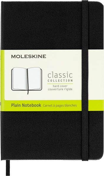 Moleskine Classic Libreta de Tapa Dura - Papel Marfil Liso - 70g/m2 - Apertura 180º - Esquinas Redondeadas - Marcapaginas - Bolsillo Interior Extensible - Cierre Elastico - 9x14cm - Color Ne