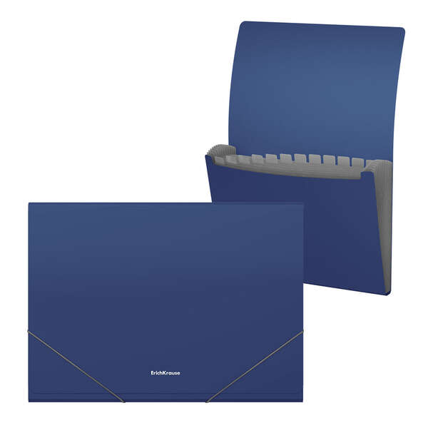 Erichkrause Matt Classic Carpeta/Clasificador con 12 Fundas A4 - Acabado Mate - Color Azul · Pack de 4 uds.