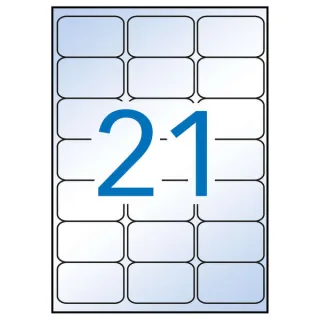 Apli Pack de 210 Etiquetas Transparentes 63.5 x 38.1mm - 10 Hojas por 21 Etiquetas - Adhesivo Permanente - Cantos Romos - Transparentes