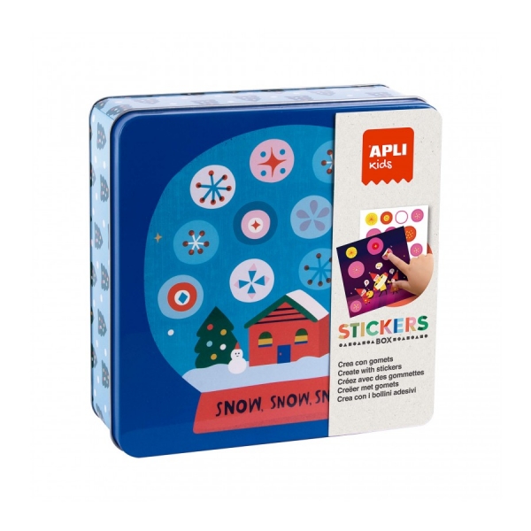 Apli Juego de Gomets Navidad - Contiene 8 hojas de Gomets y 8 Laminas para Rellenar - Estimula la Psicomotricidad Fina - Desarrolla el Pensamiento Matematico - Recomendado para Niños a partir de 3 Años