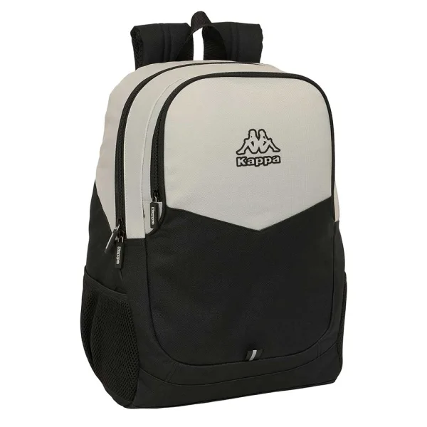 Safta Kappa Grey Mochila Adaptable a Carro - Portabotellas - Dos Compartimentos Grandes - Tirador Doble - Hombreras Ergonomicas y Acolchadas - Asa de Mano - 23L - 320x160x440mm - Color Negro y Gris