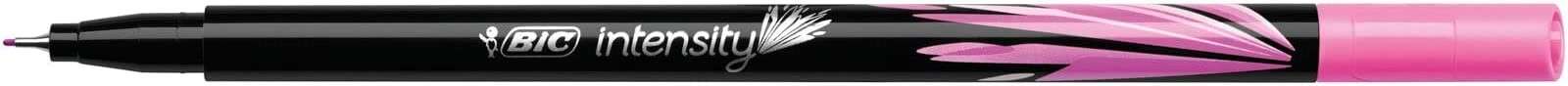Bic Intensity Fine Rotulador de Punta Fina de 0.8mm - Trazo de 0.4mm - Tinta con Base de Agua - Color Rosa · Pack de 12 uds.