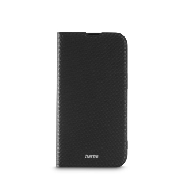 Hama Daily Protect Funda para iPhone 16E - Antideslizante - Cierre Magnetico - Antihuellas - Poliuretano Termoplastico - Funcion de Soporte - Bordes Elevados - Color Negro