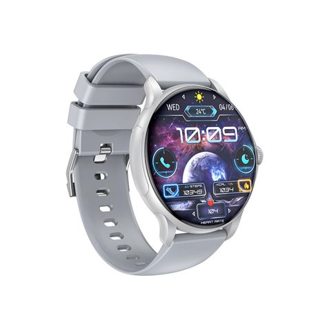 XO J11 Reloj Inteligente Smartwatch Pantalla Redonda 2.06" HD - Asistente de Voz - Control de Musica - Always On Display - Llamadas BT - IP68 - Color Plata