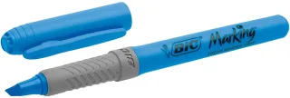 Bic Highlighter Grip Marcador Fluorescente - Tinta con Base de Agua - Punta Biselada - Trazo entre 1.60 y 3.30 mm - Color Azul · Pack de 12 uds.