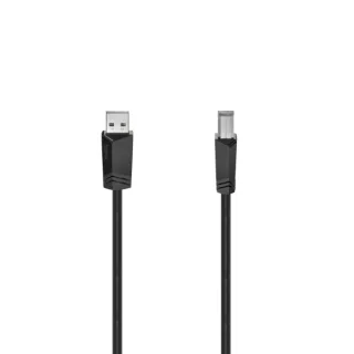 Hama Essential Cable USB - Longitud 1.5m - USB-A Macho - USB-B Macho - Velocidad hasta 480Mbps - Blindaje Doble - Color Negro