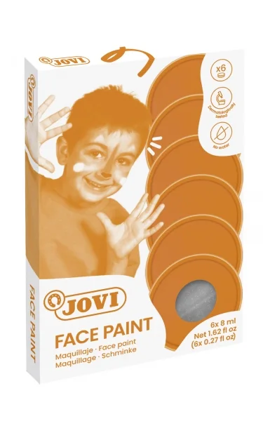 Jovi Estuche de 6 Botes Maquillaje Crema - Hipoalergenico - Base Grasa - Facil Aplicacion - Gran Cobertura - Colores Mezclables - sin Parabenos - Retiro Facil - Secado Rapido - Color Gris