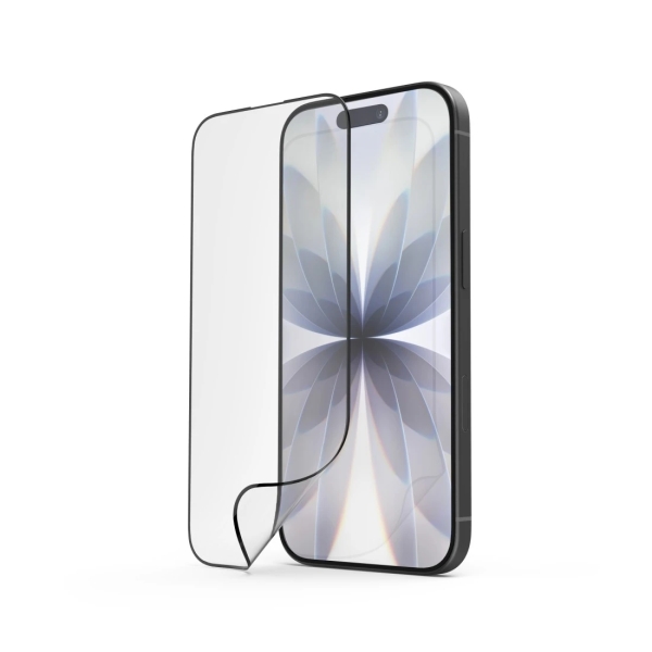Hama Super Hybrid Protector de Pantalla para iPhone 17 - Antihuellas - Base de Montaje - Flexiglas rPET - Grado de Dureza 9H - Proteccion D3O - Color Transparente