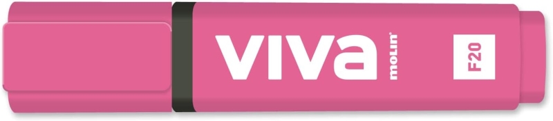 Molin Viva Marcador Fluorescente - Trazo entre 1 y 5mm - Tinta con Base de Agua - Color Rosa · Pack de 10 uds.