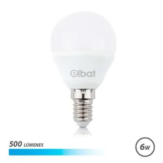 Elbat Bombilla LED G45 6W 500LM E14 Luz Fria - Ahorro de Energia - Larga Vida Util - Bajo Consumo - Color Blanco