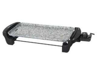 Cecotec Rock&Water 2000 Plancha Electrica 1800W - Revestimiento de Piedra Rockstone - Termostato Regulable - Amplia Superficie de Cocinado - Cajetin Recogegrasas