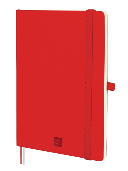 Finocam Nexo Cuaderno de Tapa Blanda - 72 Hojas - Formato A5 - 148x210mm - Papel Crema de 80g/m2 - Liso - Bolsillo Interior - Cierre con Goma - Hojas Microperforadas - Color Rojo