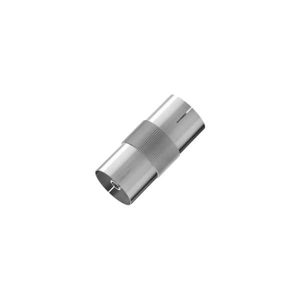 Hama Essential Adaptador de Antena - Doble Coaxial Macho - Color Plata