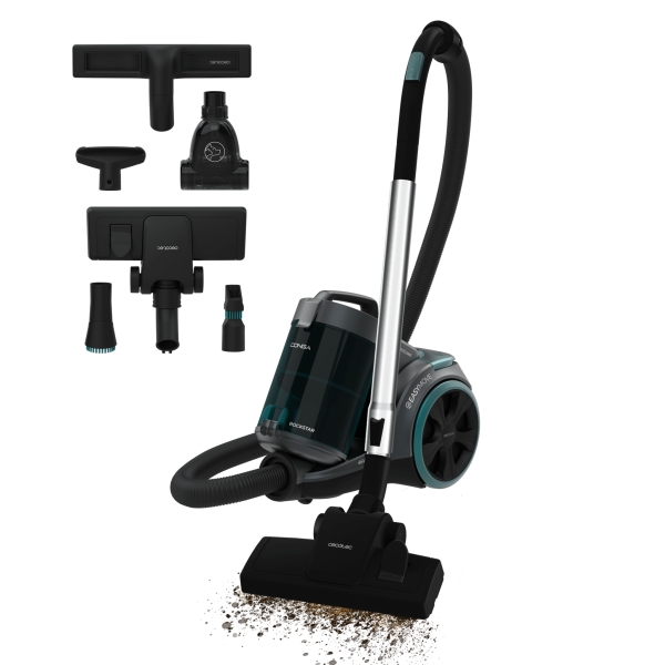 Cecotec Conga Rockstar Multicyclonic XL PowerStyle Aspiradora de Trineo con Cable - 900W - 20KPa de Succion - Deposito 3.3L - Doble Filtro HEPA - Accesorios Multifuncion - Ideal Mascotas - C