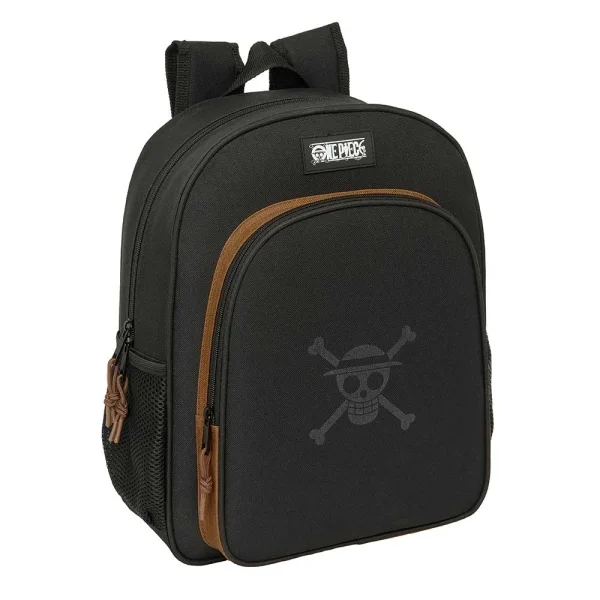 Safta One Piece Mochila - Adaptable a Carro - Portabotellas - Tirador Doble - Hombreras Ergonomicas - Espalda Acolchada - Bolsillo Frontal - Asa de Mano Superior - 320x120x380mm - Color Negro