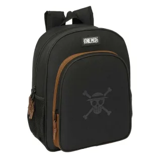 Safta One Piece Mochila - Adaptable a Carro - Portabotellas - Tirador Doble - Hombreras Ergonomicas - Espalda Acolchada - Bolsillo Frontal - Asa de Mano Superior - 320x120x380mm - Color Negr