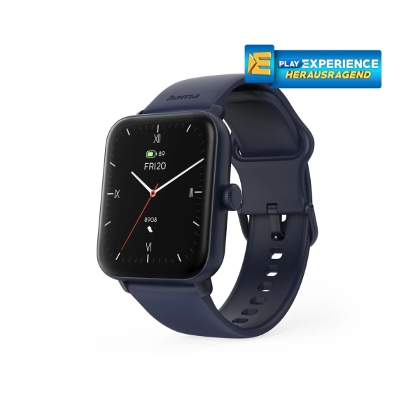 Hama 6010 Reloj Inteligente Smartwatch - Bluetooth 5.3 - Bateria 350mAh - Pantalla TFT 1.65" - IP68 - Resistencia al Agua 3 Atm - Pulsera de Silicona - GPS Integrado - 3.6x1.3x4.9cm - Color