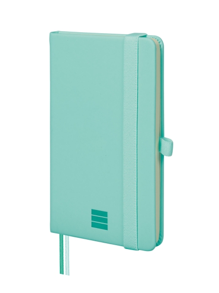 Finocam Nexo Cuaderno de Tapa Dura - 72 Hojas - 90x150mm - Papel Crema de 80g/m2 - Bolsillo Interior - Cierre con Goma - Portaboligrafo - Hojas Microperforadas - Color Turquesa