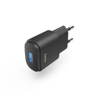Hama Cargador de Pared - Potencia 6W - Cable 3.7cm - Pantalla LED - Color Negro