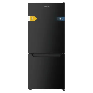 Cecotec Bolero CoolMarket Combi 117 DF Black E Frigorifico Combi - 117L - Luz LED - Defrost - Congelacion Ultrarapida - Display Interior - Puerta Reversible - Clase E - 47x49x114cm - Color N