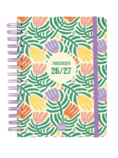 Finocam Cosmo Cart Agenda Escolar 26/27 - 1 Dia por Pagina - Formato 4º - 155x212mm - Tapas de Carton Forrado - Papel de 80g/m2 - Espiral Metalica - Esquinas Microperforadas - Multicolor